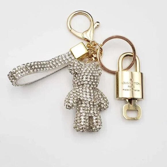 100% Auth Louis Vuitton Lock & Key with unbranded Bagcharm, Keycharm, Keychain - Picture 5 of 8